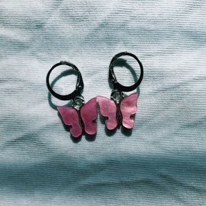 Pink Butterfly Earrings!